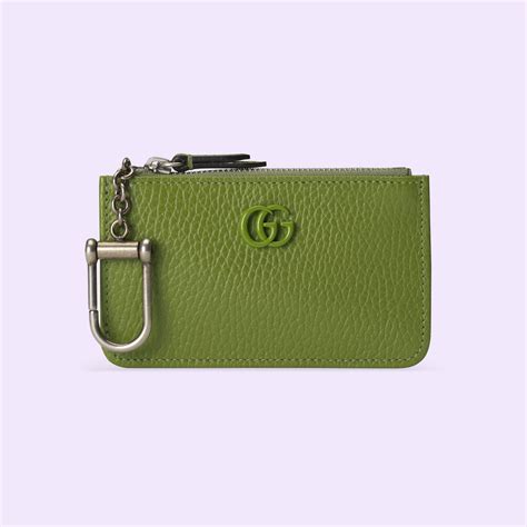 gucci green marmont card case|Gucci card holder with keychain.